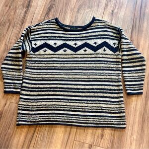 LRL Lauren Jeans Co Striped Knit Sweater • 1X • Cozy Chunky